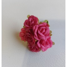 Цветы из ткани 2,5 см в пучках (6 шт) цв. малиновый, цена за пучок